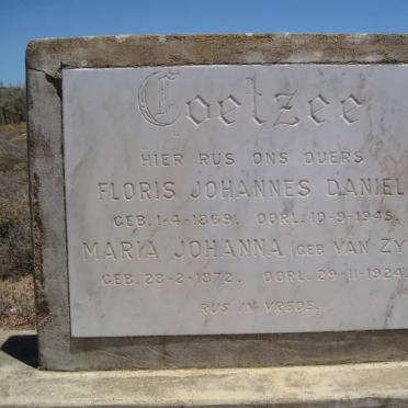 COETZEE Floris Johannes Daniel 1869-1945 &amp; Maria Johanna VAN ZYL 1872-1924