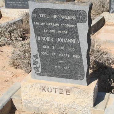 KOTZE Hendrik Johannes 1905-1960
