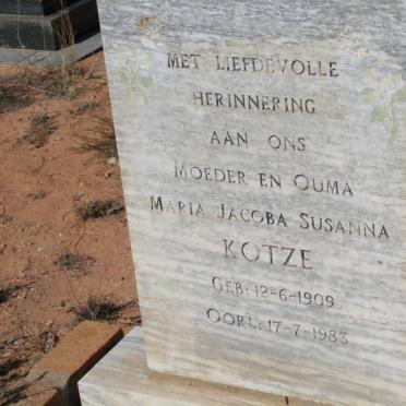 KOTZE Maria Jacoba Susanna 1909-1983