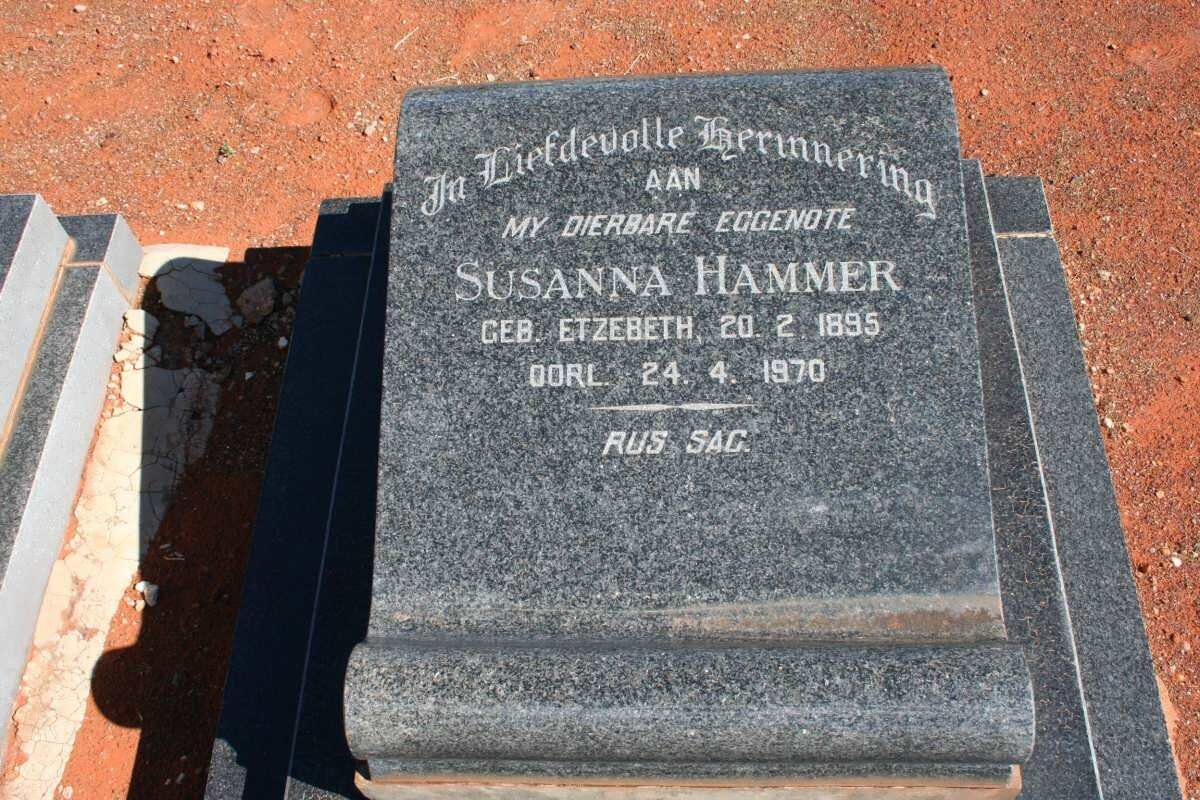 HAMMER Susanna nee ETZEBETH 1895-1970