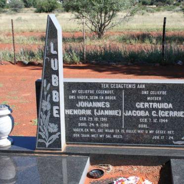 LUBBE Johannes Hendrik 1941-1980 &amp; Gertruida Jacoba G. 1944-