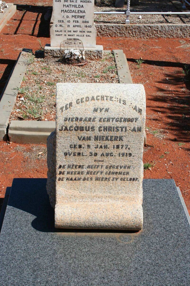 NIEKERK Jacobus Christiaan, van 1877-1919