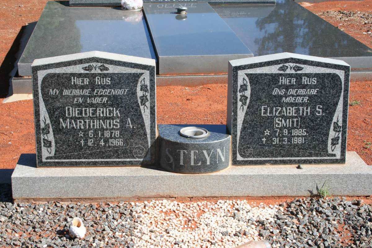 STEYN Diederick Marthinus A. 1878-1966 &amp; Elizabeth S. SMIT 1885-1981