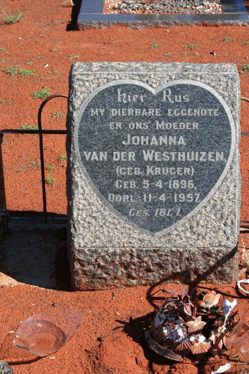 WESTHUIZEN Johanna, van der nee KRUGER 1896-1957