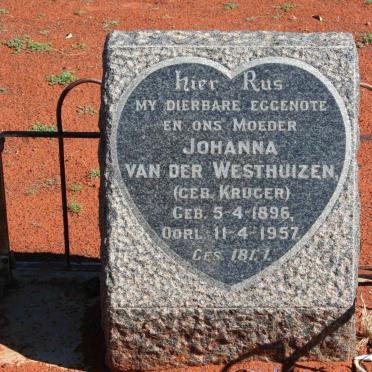 WESTHUIZEN Johanna, van der nee KRUGER 1896-1957