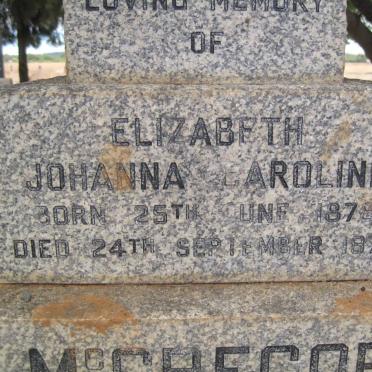 McGREGOR Elizabeth Johanna Caroline 1876-1974