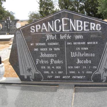 SPANGENBERG Johannes Petrus Paulus 1920-1987 &amp; Wilhelmina Jacoba SMIT 1911-1999