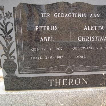 THERON Petrus Abel 1902-1982 &amp; Aletta Christina WIESE 1906-