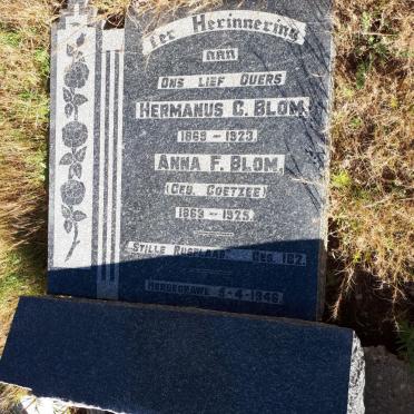 BLOM Hermanus C. 1869-1923 &amp; Anna F. COETZEE 1868-1925