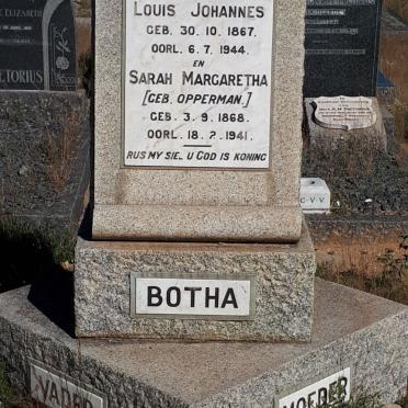 BOTHA Louis Johannes 1867-1944 &amp; Sarah Margaretha OPPERMAN 1868-1941