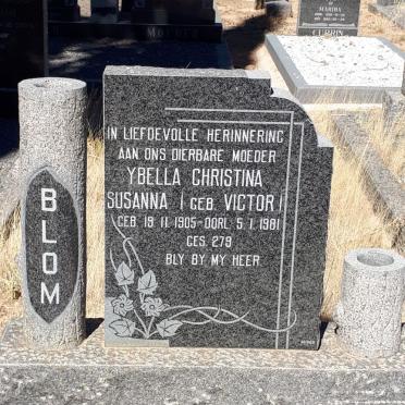 BLOM Ybella Christina Susanna nee VICTOR 1905-1981