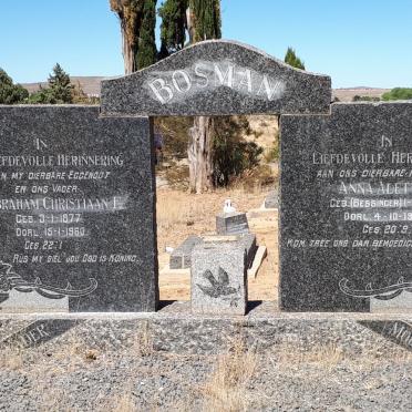 BOSMAN Abraham Christiaan F. 1877-1960 &amp; Anna Aletta G. BESSINGER 1883-1964