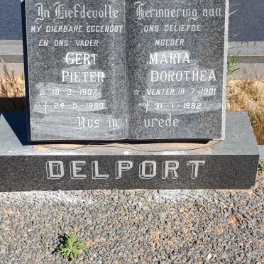 DELPORT Gert Pieter 1907-1980 &amp; Maria Dorothea VENTER 1901-1982