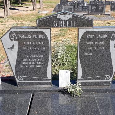 GREEFF Francois Petrus 1929-1986 &amp; Maria Jacoba SWEENEY 1928-