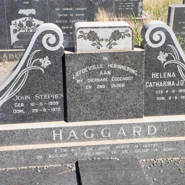 HAGGARD John Stephen 1909-1972 &amp; Helena Catharina J.D. 1916-1992
