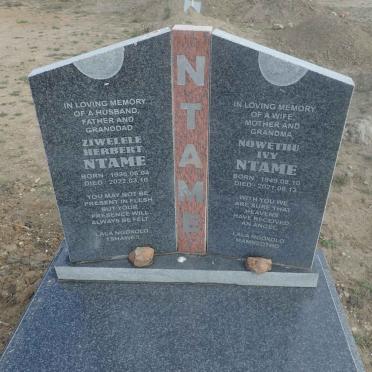 NTAME Ziwelele Herbert 1936-2022 &amp; Nowethu Ivy 1949-2021
