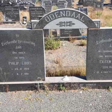 ODENDAAL Philip Louis 1928-1991 &amp; Eileen Nora KELLY 1921-1985