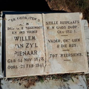 PIENAAR Willem Van Zyl 1878-1941
