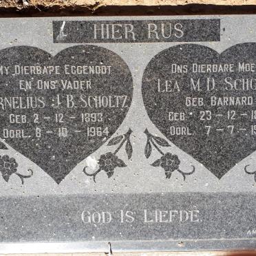 SCHOLTZ Cornelius J.B. 1893-1964 &amp; Lea M. D. BARNARD 1893-1969