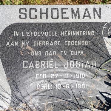 SCHOEMAN Gabriël Josiah 1910-1981