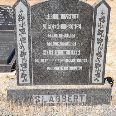 SLABBERT Jurgens George 1907-1965 &amp; Helena DE BEER nee LABUSCHAGNE 1914-1980