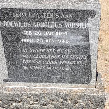VORSTER Lodewicus Arnoldus 1894-1945