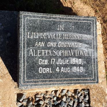 WALT Aletta Sophia, van der 1943-1943