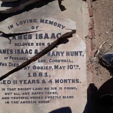 HUNT James Isaac -1881