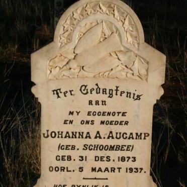 AUCAMP Johanna A. nee SCHOOMBEE 1873-1937