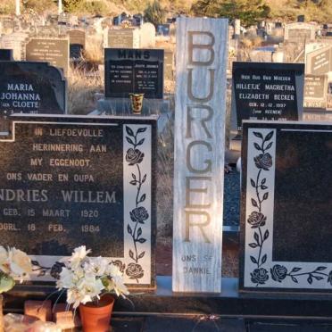 BURGER Andries Willelm 1920-1984