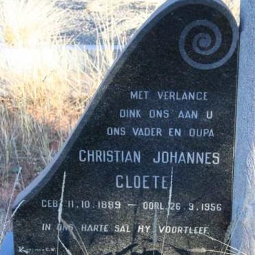 CLOETE Christian Johannes 1889-1956