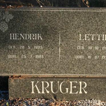 KRUGER Hendrik 1905-1985 &amp; Lettie 1908-1998
