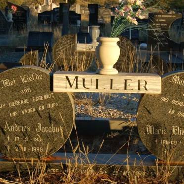 MULLER Andries Jacobus 1931-1898 &amp; Maria Elizabeth BURGER 1933-