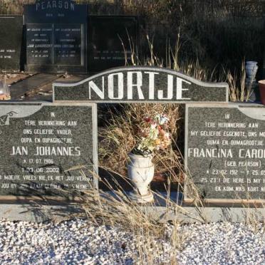 NORTJE Jan Johannes 1906-2002 &amp; Francina Carolina PEARSON 1912-1996