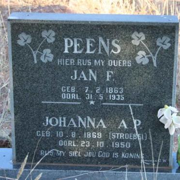 PEENS Jan F. 1863-1935 &amp; Johanna A.P. STROEBEL 1869-1950