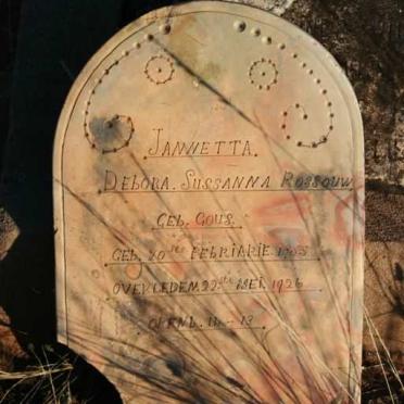 ROSSOUW Jannetta Debora Sussanna nee GOUS 1905-1926