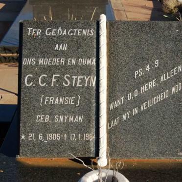 STEYN C.C.F. nee SNYMAN 1905-1984