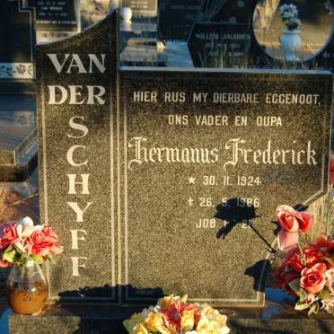SCHYFF Hermanus Frederick, van der 1924-1986