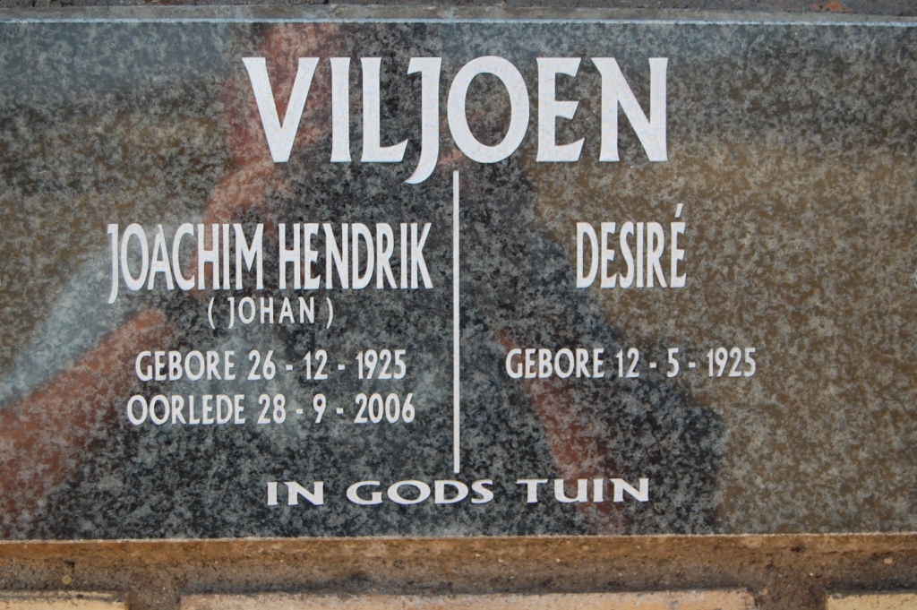 VILJOEN Joachim Hendrik 1925-2006 &amp; Desire 1925-