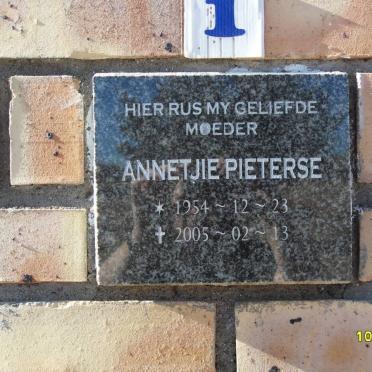 PIETERSE Annetjie 1954-2005