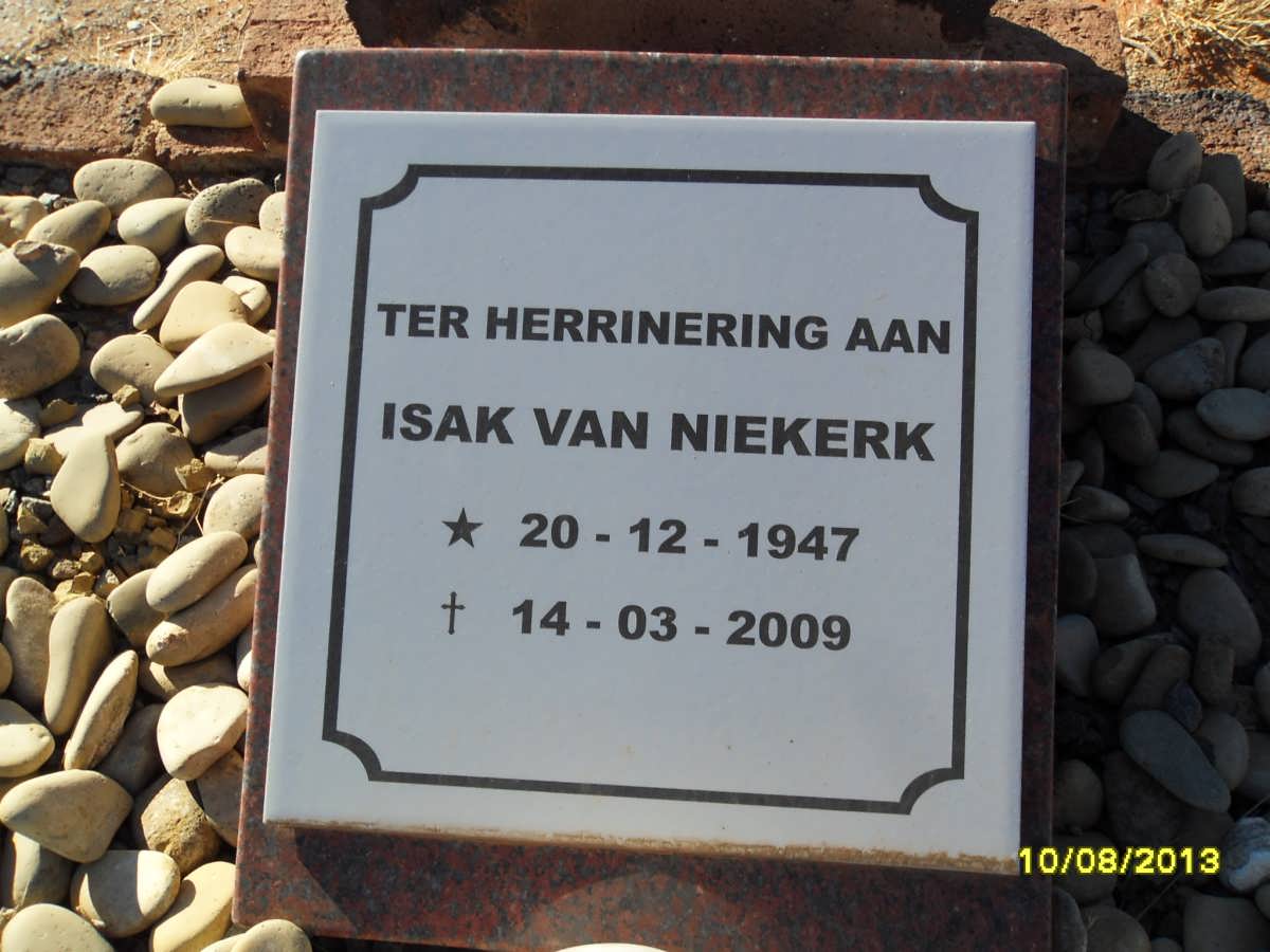 NIEKERK Isak, van 1947-2009
