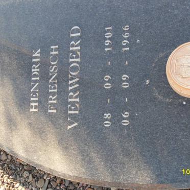 VERWOERD Hendrik Frensch 1901-1966 &amp; Elizabeth SCHOOMBEE 1901-2000