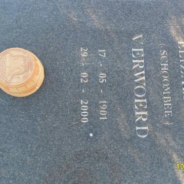 VERWOERD Elizabeth nee SCHOOMBEE 1901-2000