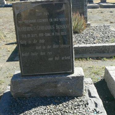 BOSHOFF Marthinus Gerhardus 1891-1953
