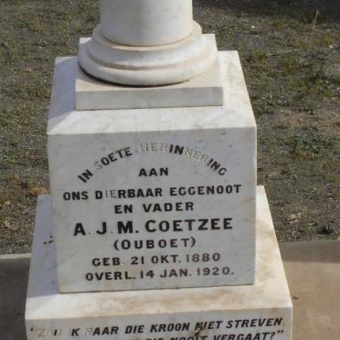 COETZEE A.J.M. 1880-1920