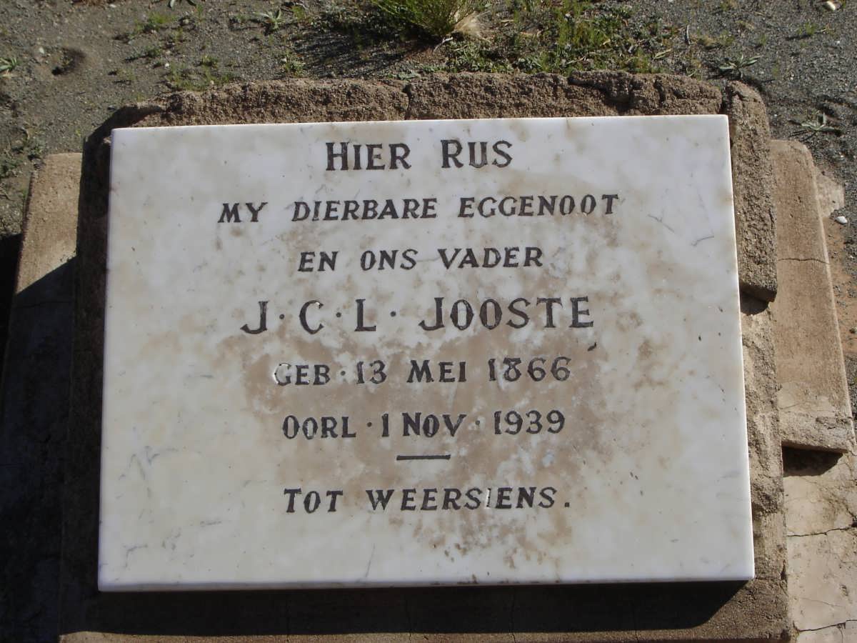 JOOSTE J.C.L. 1866-1939