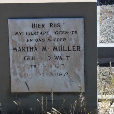 MULLER Martha M. nee V.D. WALT 187?-1932