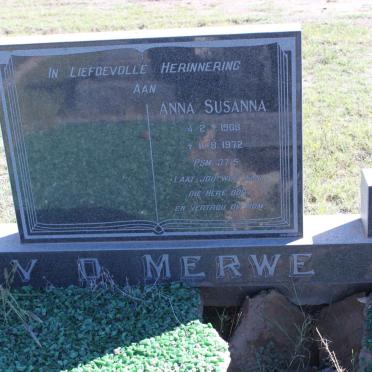 MERWE Anna Susanna, v.d. 1908-1972