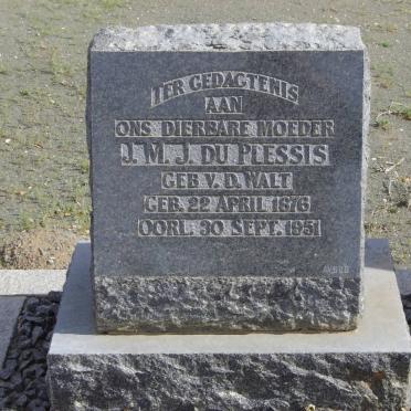 PLESSIS J.M.J., du nee V.D. WALT 1876-1951