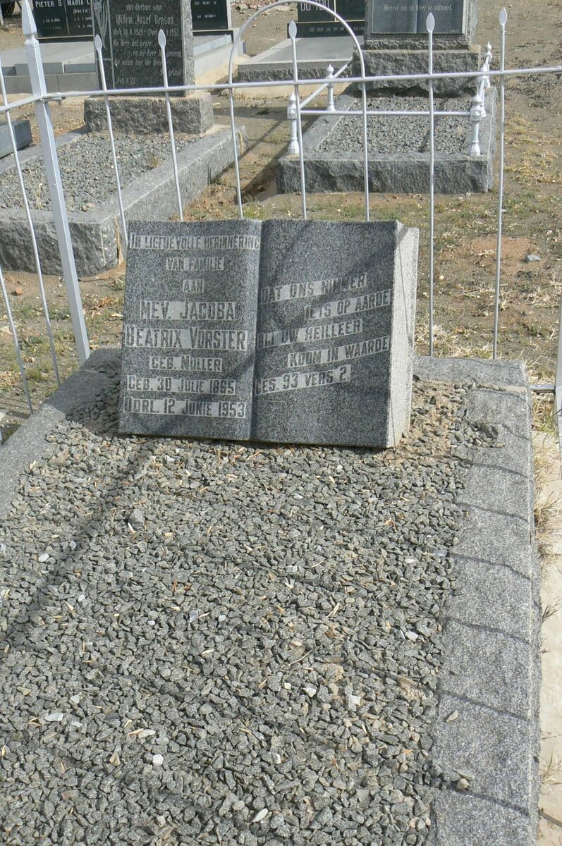 VORSTER Jacoba Beatrix nee MULLER 1865-1953